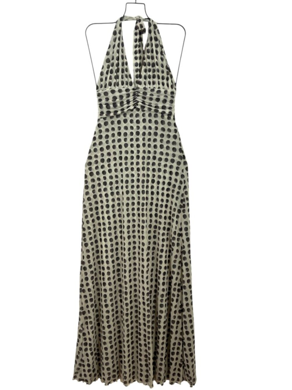 Resa Chelsea Mesh Dot Halter Dress Eclipse White/ Black XS New w/Cut Tag